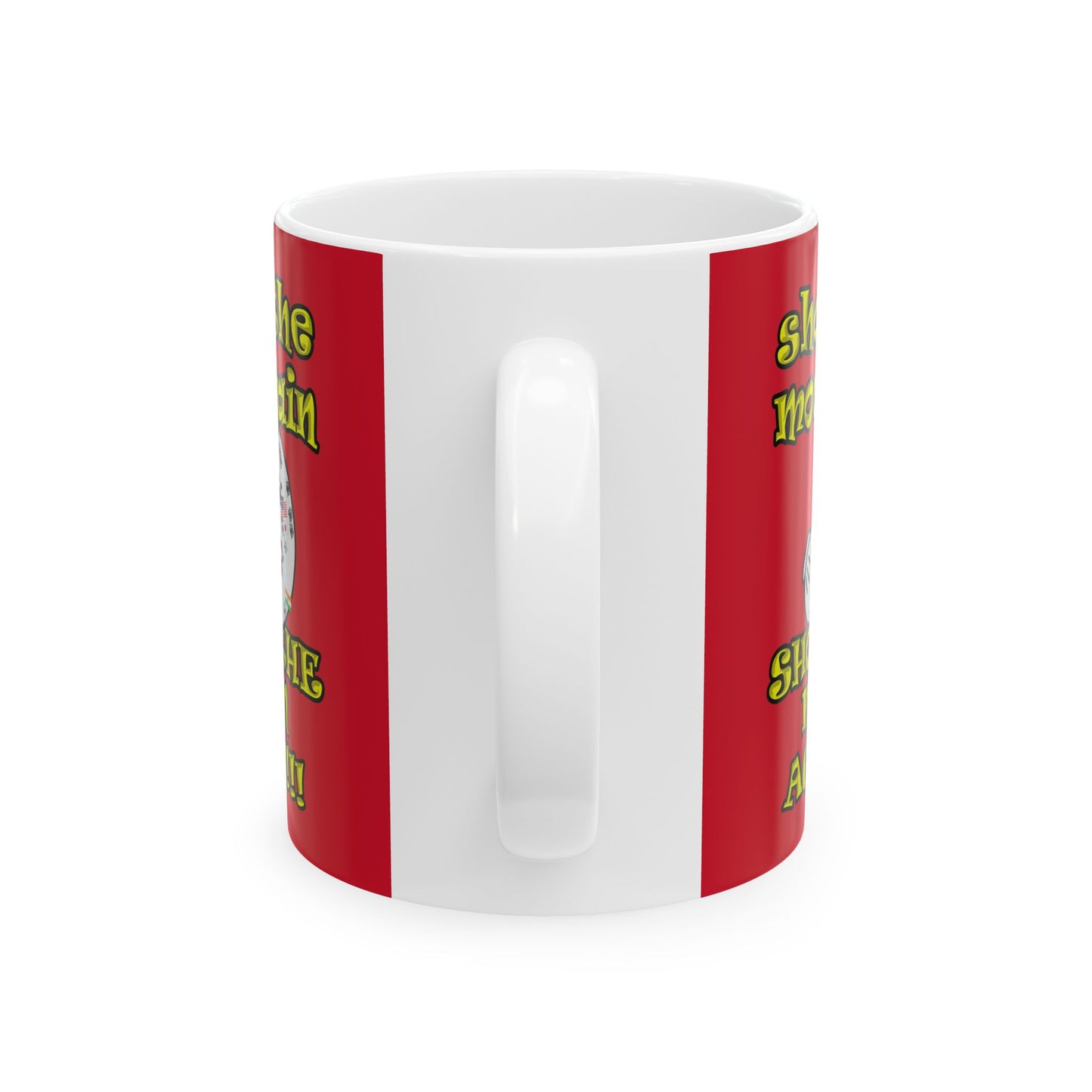shoot the moon again - White Mug (dark red)