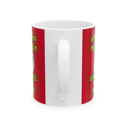 shoot the moon again - White Mug (dark red)