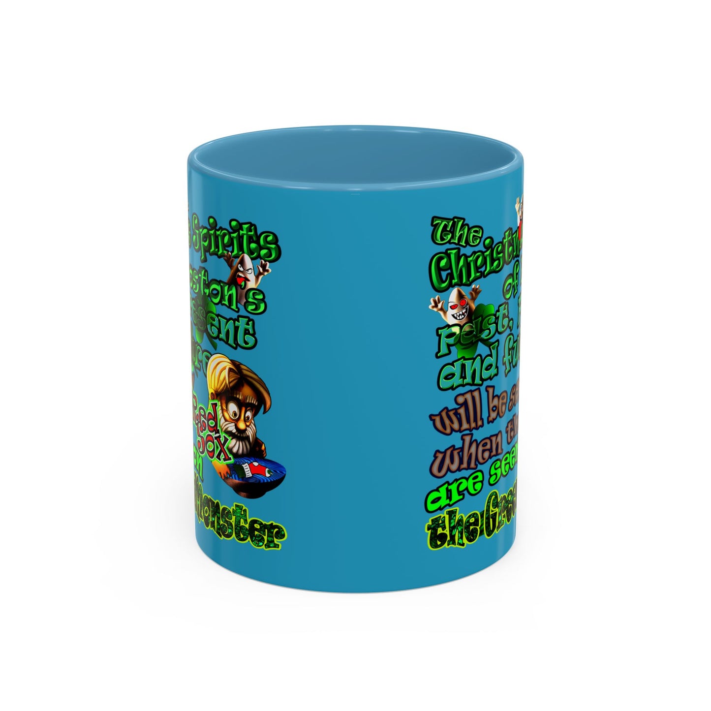 christmas spirits of boston - Accent Mug (turquoise)