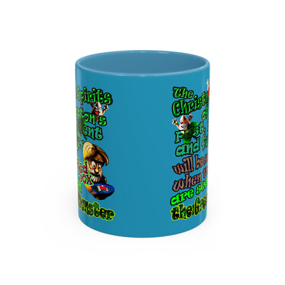 christmas spirits of boston - Accent Mug (turquoise)