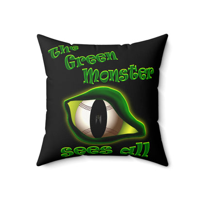 green monster - Faux Suede Square Pillow - (black)