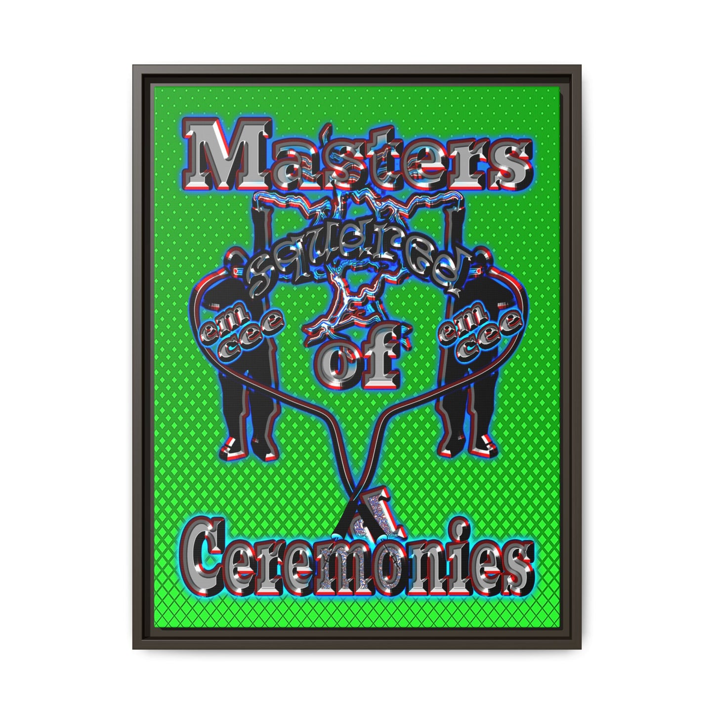 em cee squared - framed canvas art (logo green)
