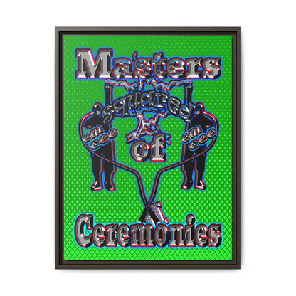 em cee squared - framed canvas art (logo green)