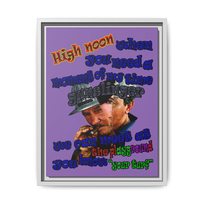 high noon - framed canvas art (light purple)