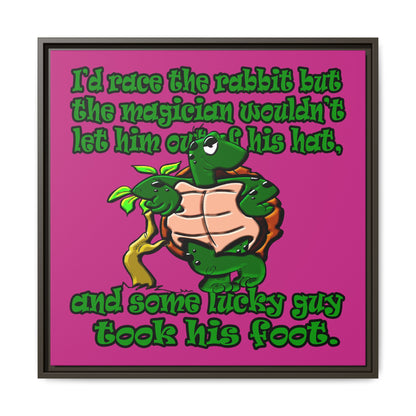 turtle race - framed canvas art (pink)