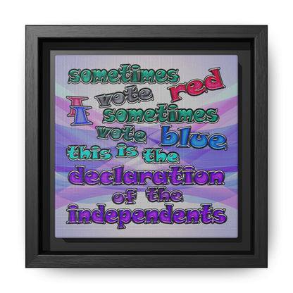 declaration of the independents - framed canvas art (light blue-pink wave)