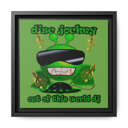 disc jockey - framed canvas art (green)