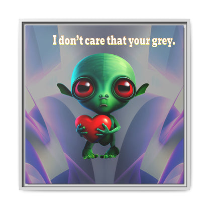 I don't care that your grey - framed canvas art (grey-pink wave)