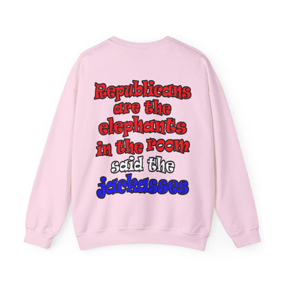 donkeys and elephants - Unisex Heavy Blend™ Crewneck Sweatshirt