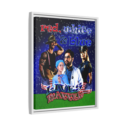 rw&b lives matter - framed canvas art ('snoops' background)