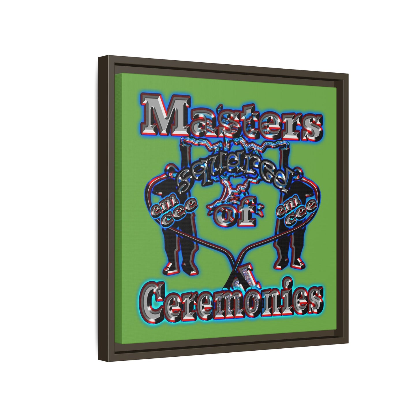 em cee squared - framed canvas art (green)