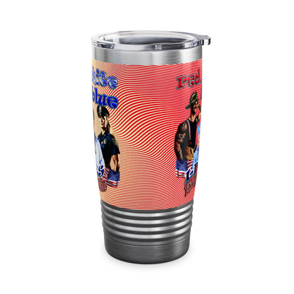 rw&b lives matter - Ringneck Tumbler, 20oz (yellow-orange wave)
