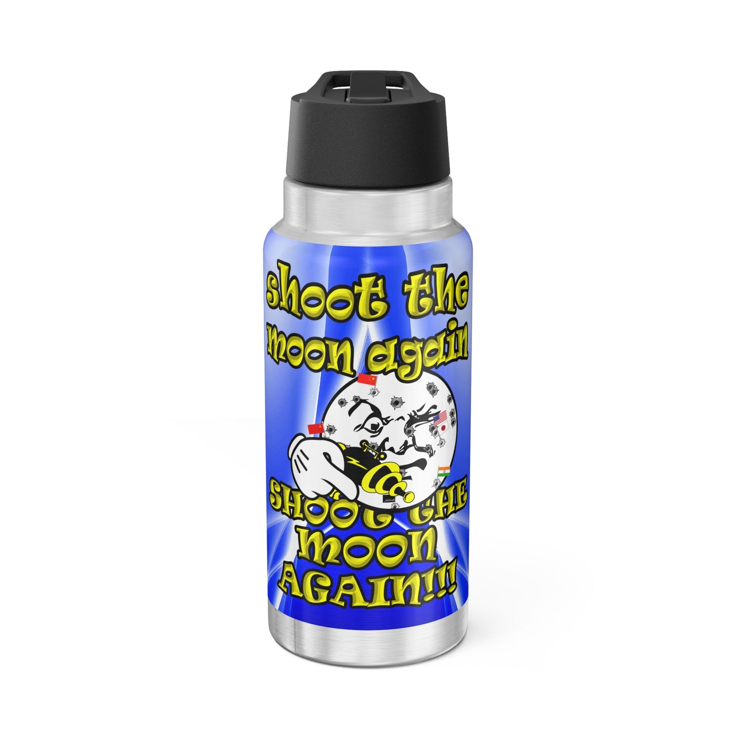 shoot the moon again - Gator Tumbler, 32oz  (blue-white wave)