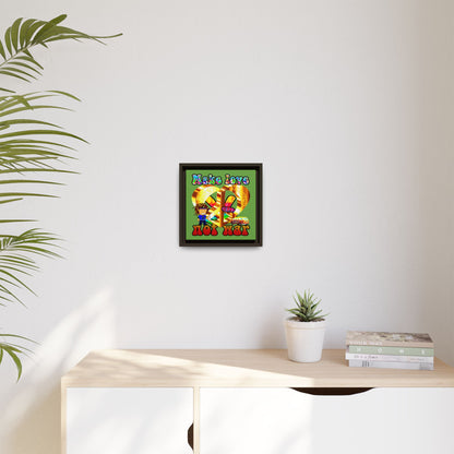 love peace - framed canvas art (green)