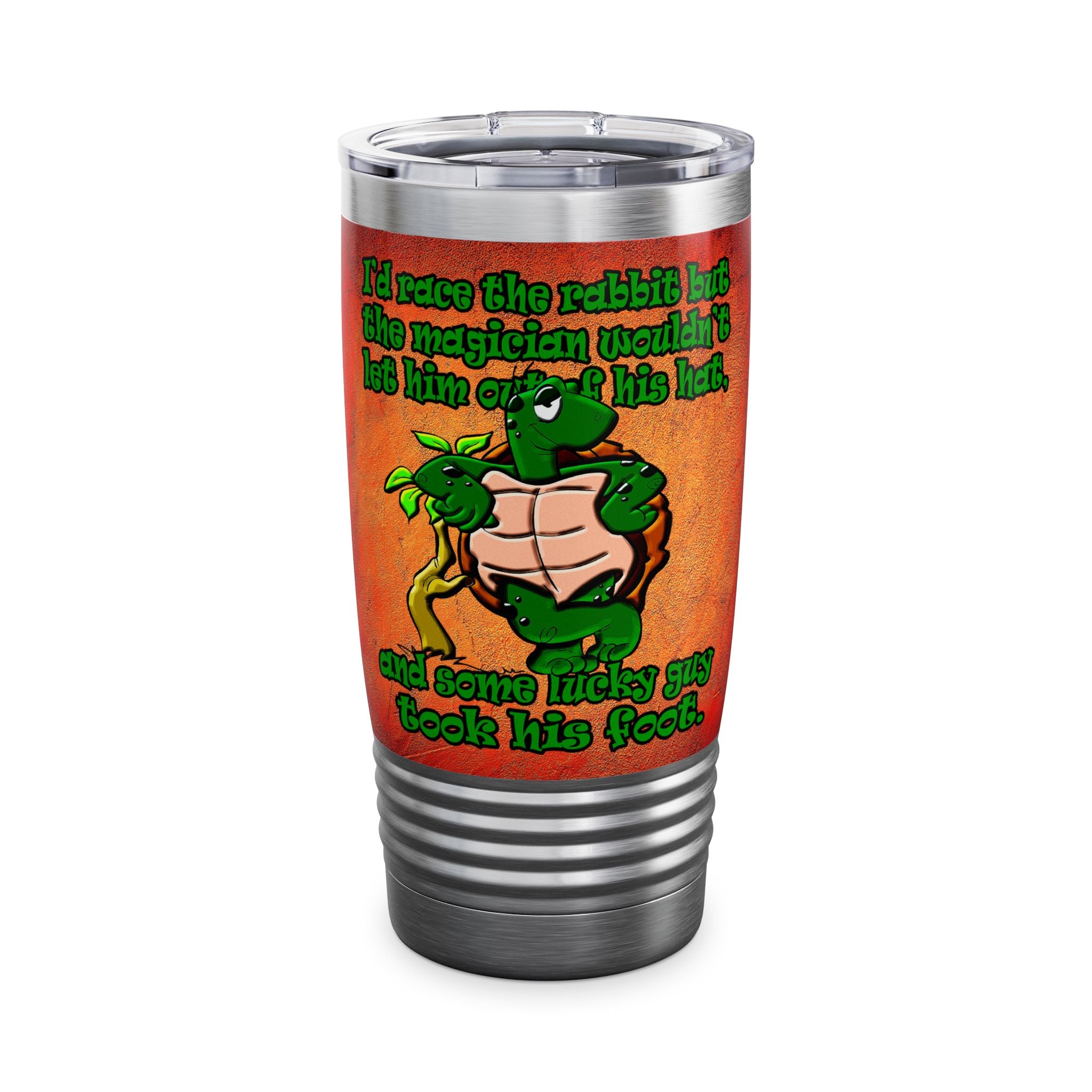 turtle race - Ringneck Tumbler, 20oz (burnt orange)