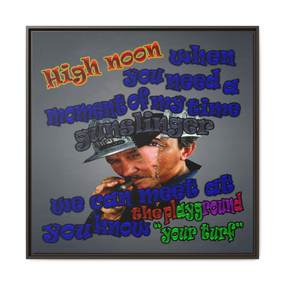 high noon - framed canvas art (grey-light grey)
