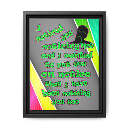 noticed you noticing - framed canvas art (rainbow split)