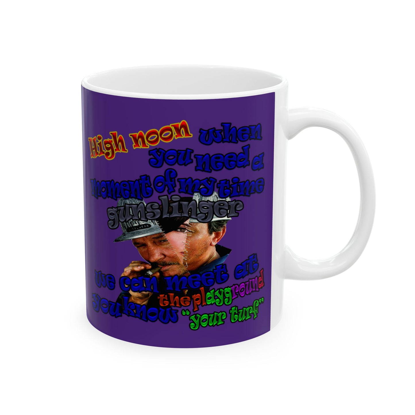 high noon - White Mug (purple)