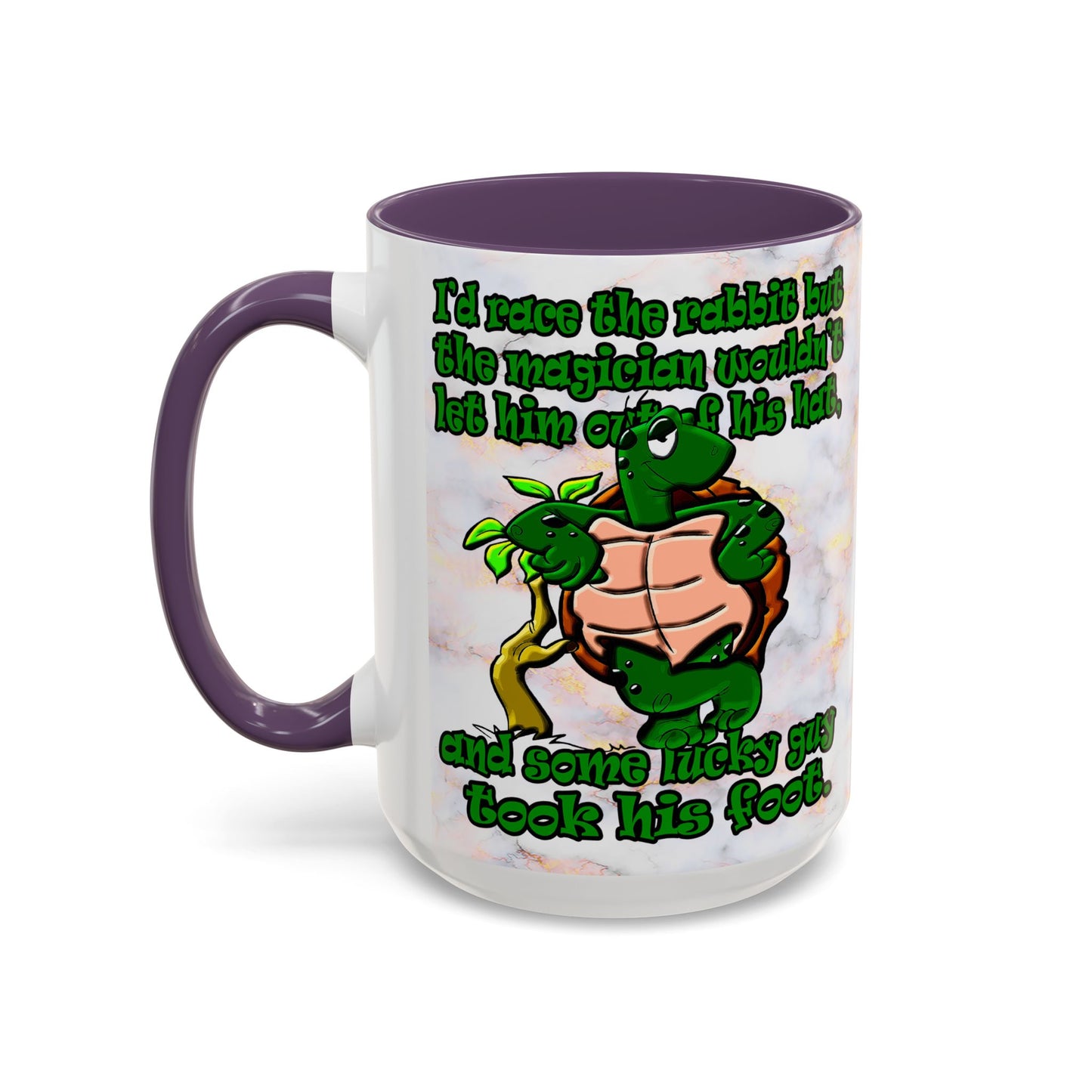 turtle race - Accent Mug (white marble)