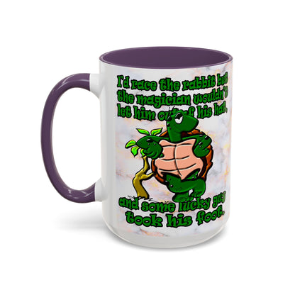 turtle race - Accent Mug (white marble)