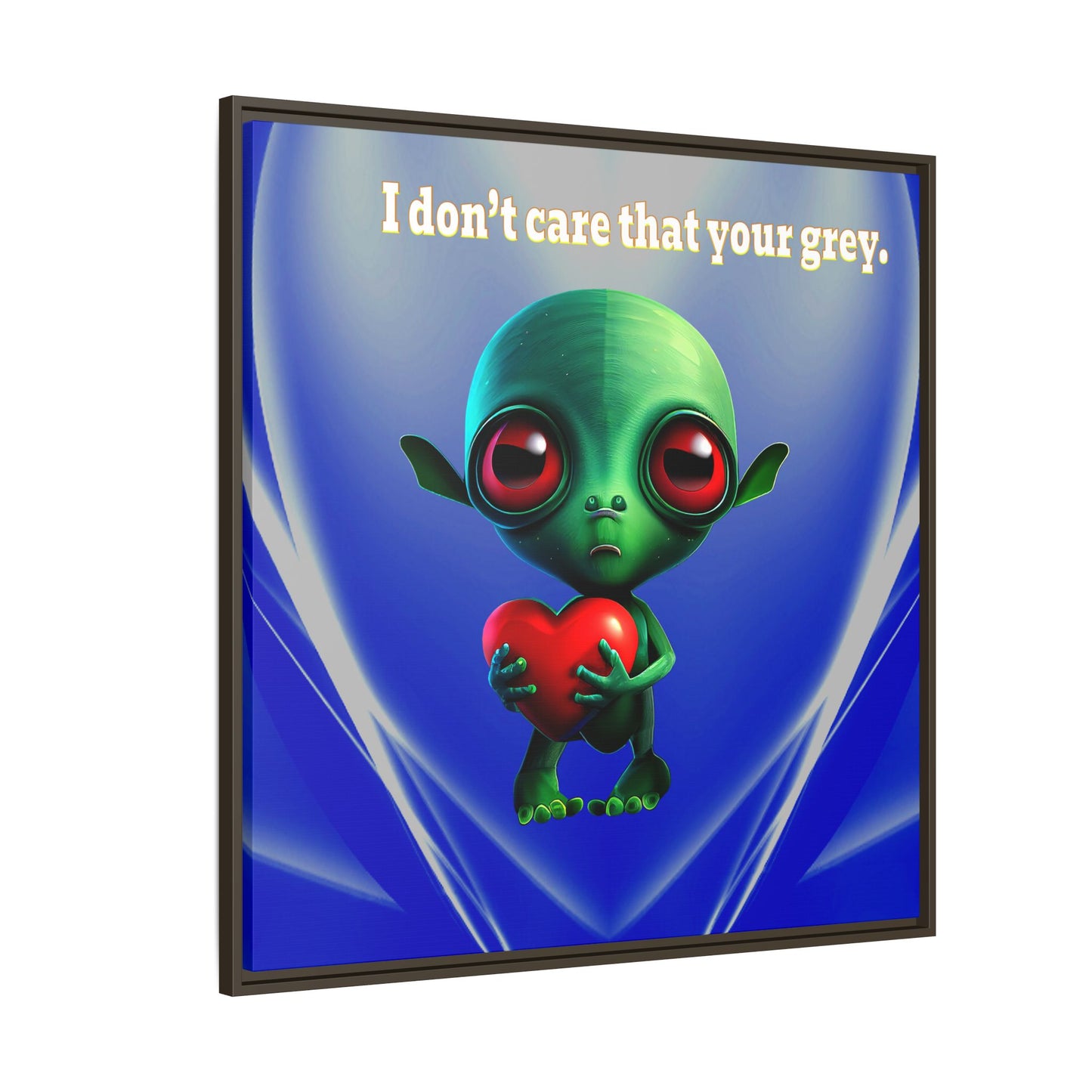 I don't care that your grey - framed canvas art (blue-white wave)