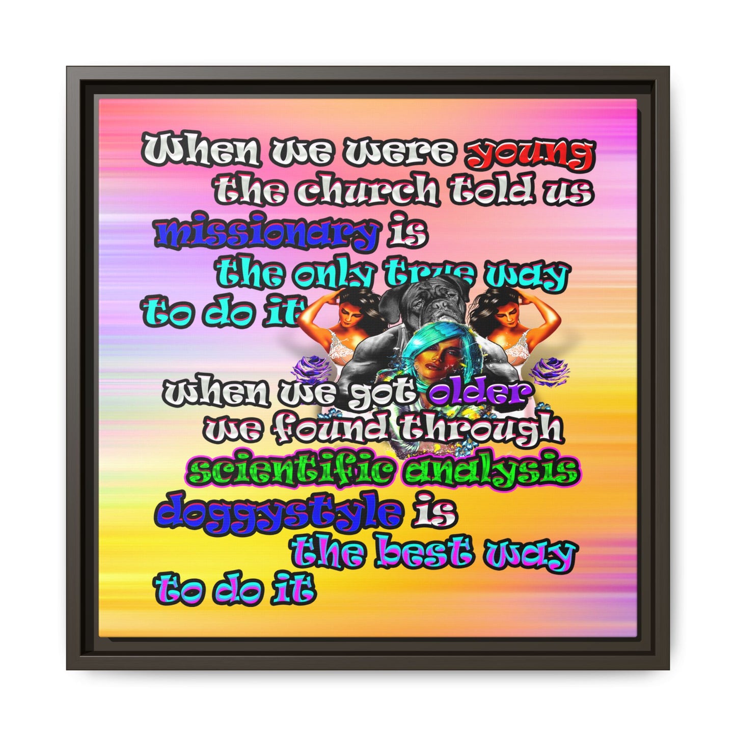 doggystyle - framed canvas art (color blur)
