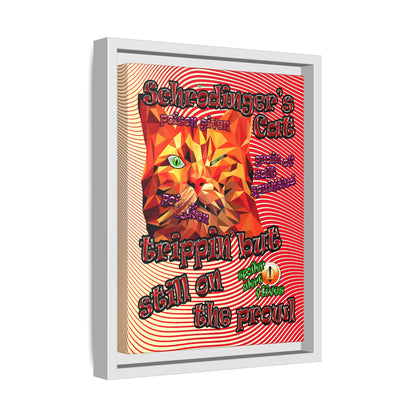 schrodinger's cat - framed canvas art (yellow-orange wave)