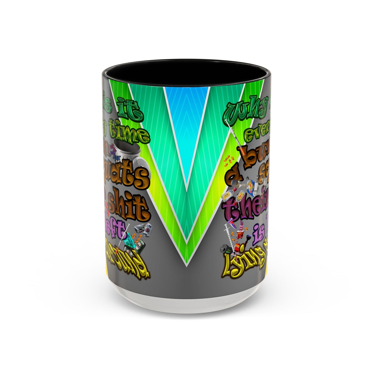 the bum's shit - Accent Mug (rainbow split)