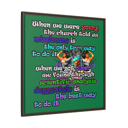 doggystyle - framed canvas art (dark green)