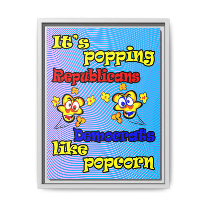 popping like popcorn - framed canvas art (light blue-purple wave)