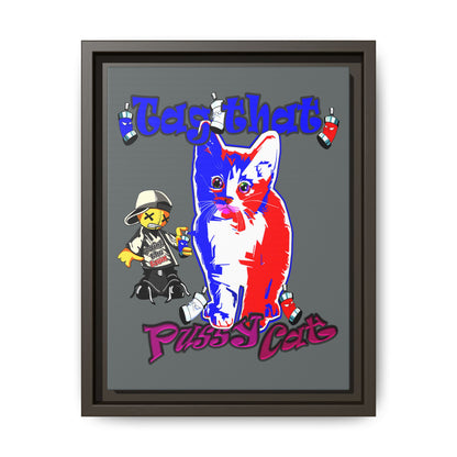 tag that - framed canvas art (dark grey)