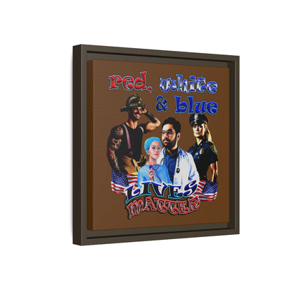 rw&b lives matter - framed canvas art (brown)