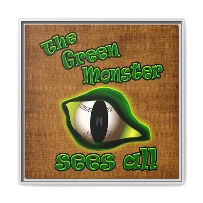 green monster - framed canvas art (brown papyrus)