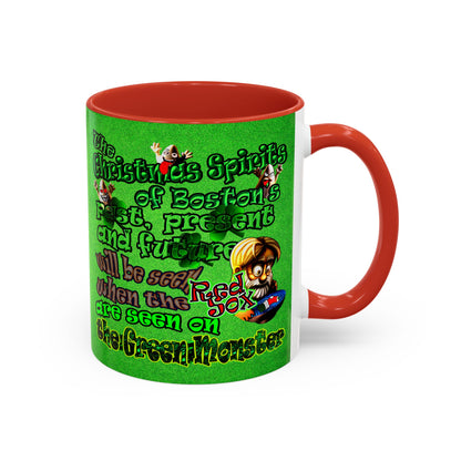 christmas spirits of boston - Accent Mug (green turf)