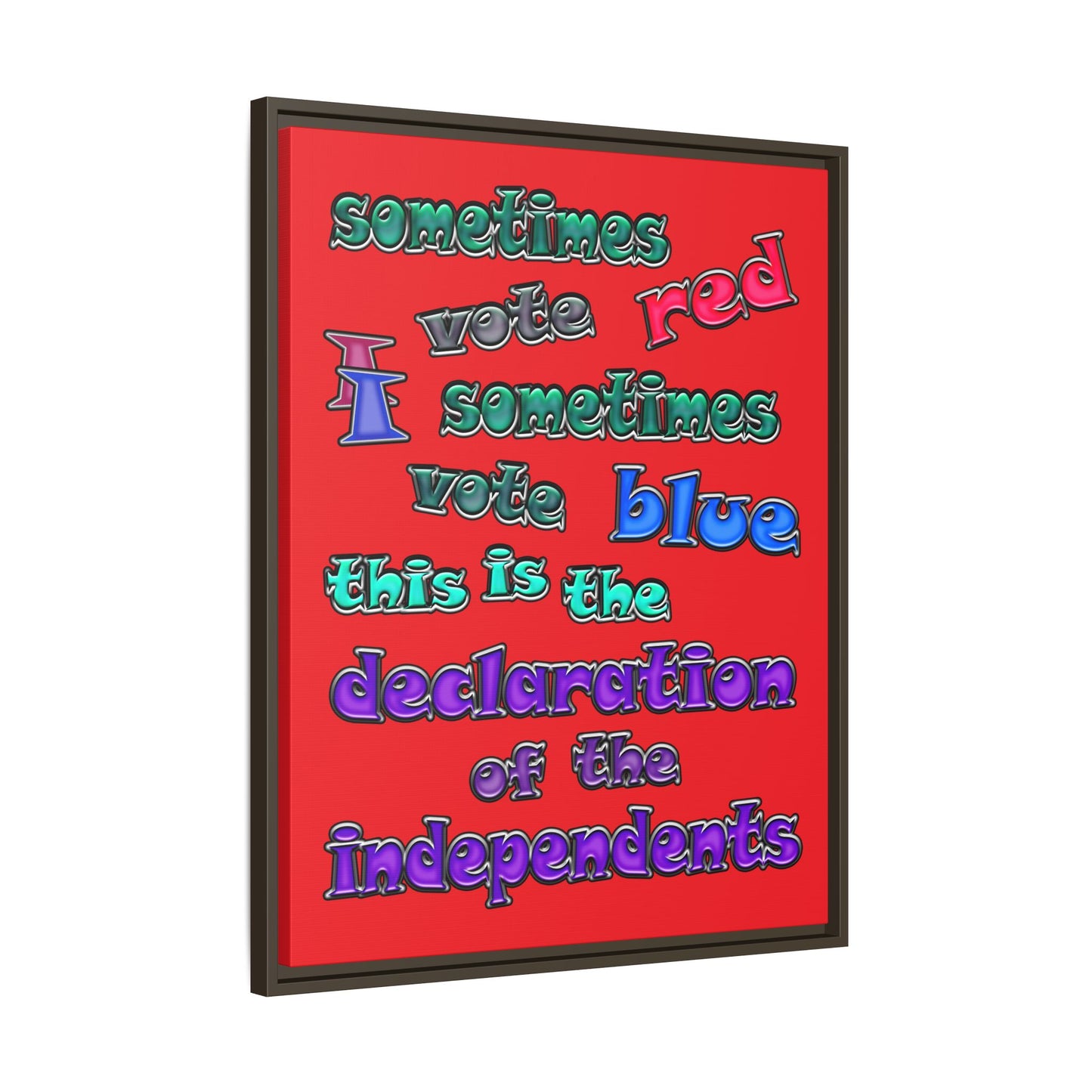 declaration of the independents - framed canvas art (red)