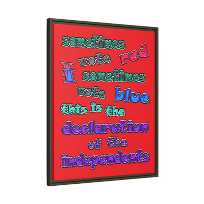 declaration of the independents - framed canvas art (red)