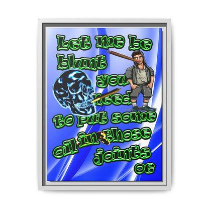 og - framed canvas art (blue-white wave)
