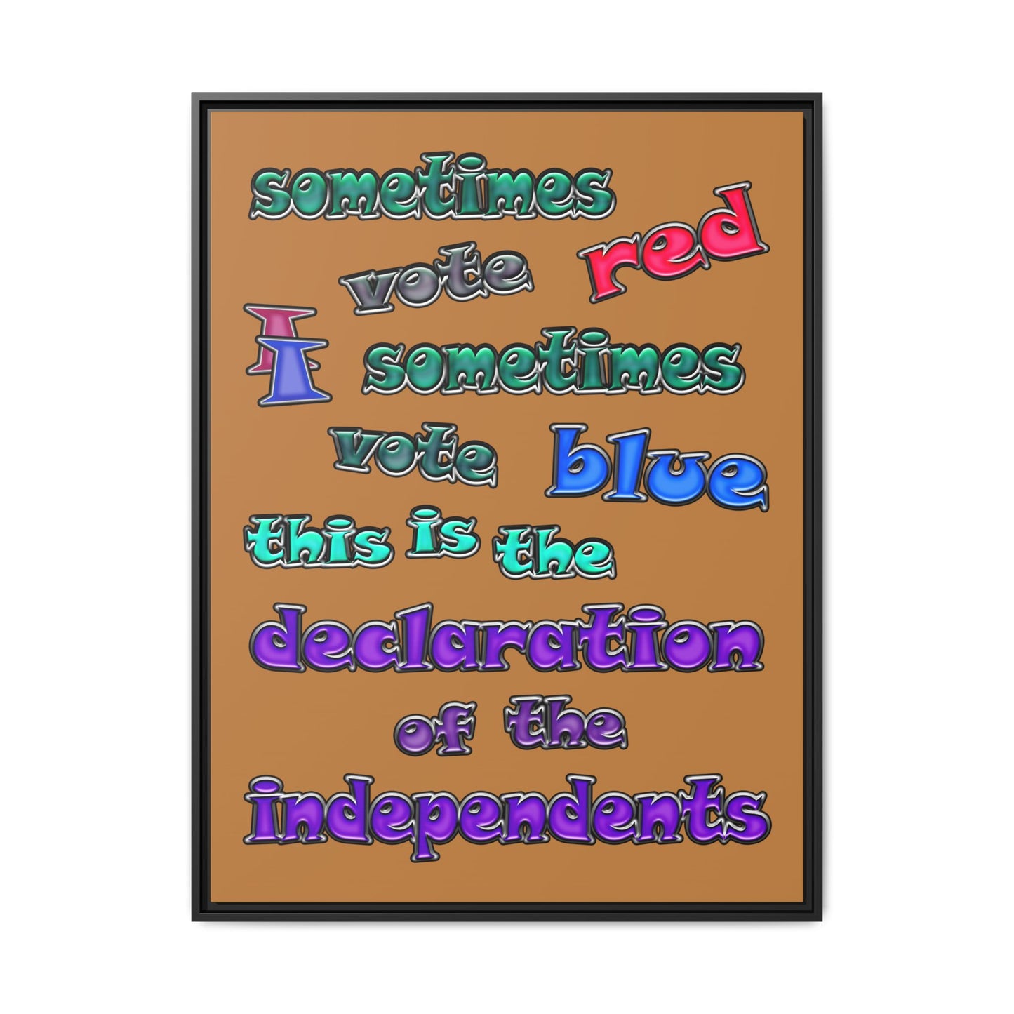 declaration of the independents - framed canvas art (light brown)