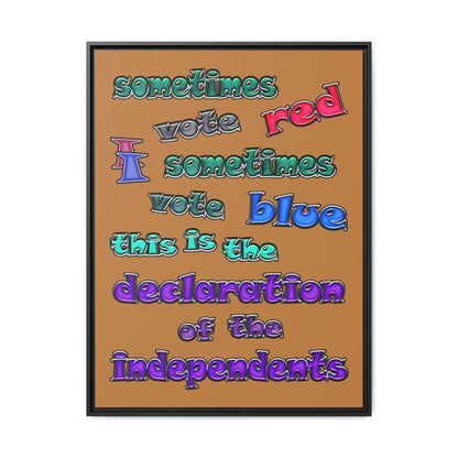 declaration of the independents - framed canvas art (light brown)