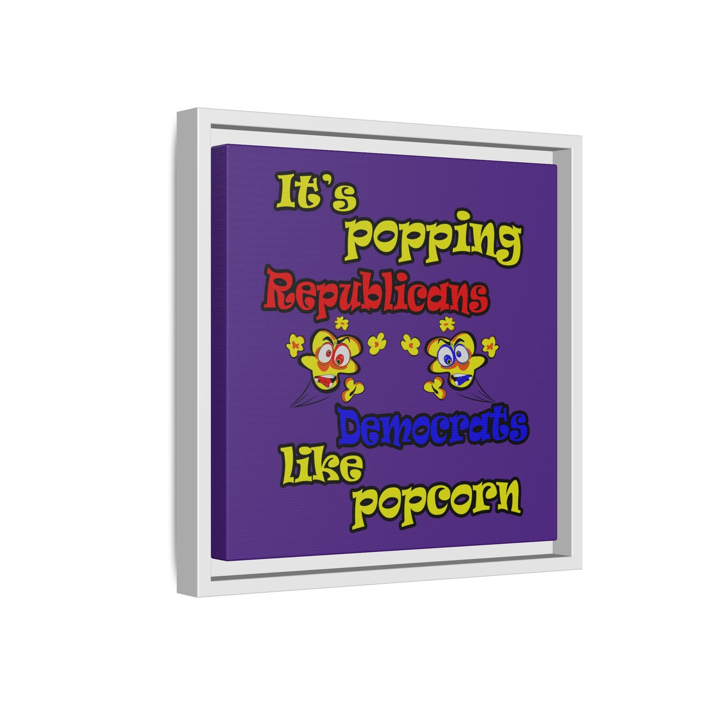 popping like popcorn - framed canvas art (purple)