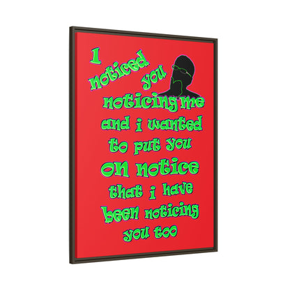 noticed you noticing - framed canvas art (red)