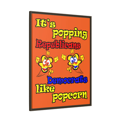 popping like popcorn - framed canvas art (orange)