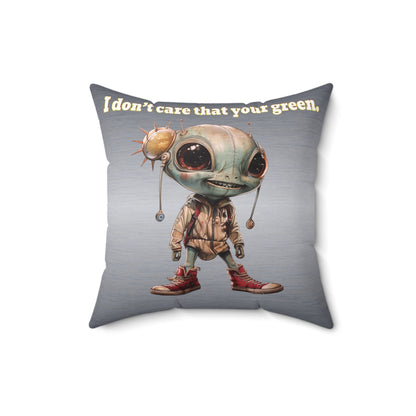 I don't care that your grey - Spun Polyester Square Pillow - (brushed nickel)