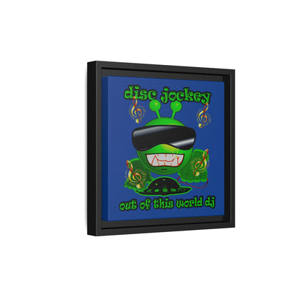 disc jockey - framed canvas art (dark blue)