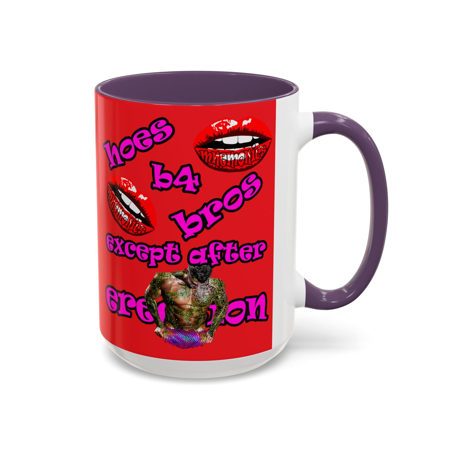 hoes b4 bros - Accent Mug (red)