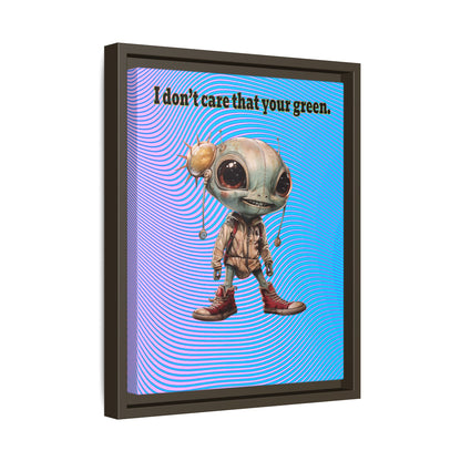 I don't care that your green - framed canvas art (light blue-purple wave)