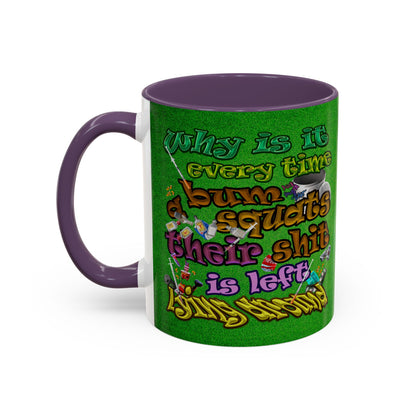 the bum's shit - Accent Mug (green turf)