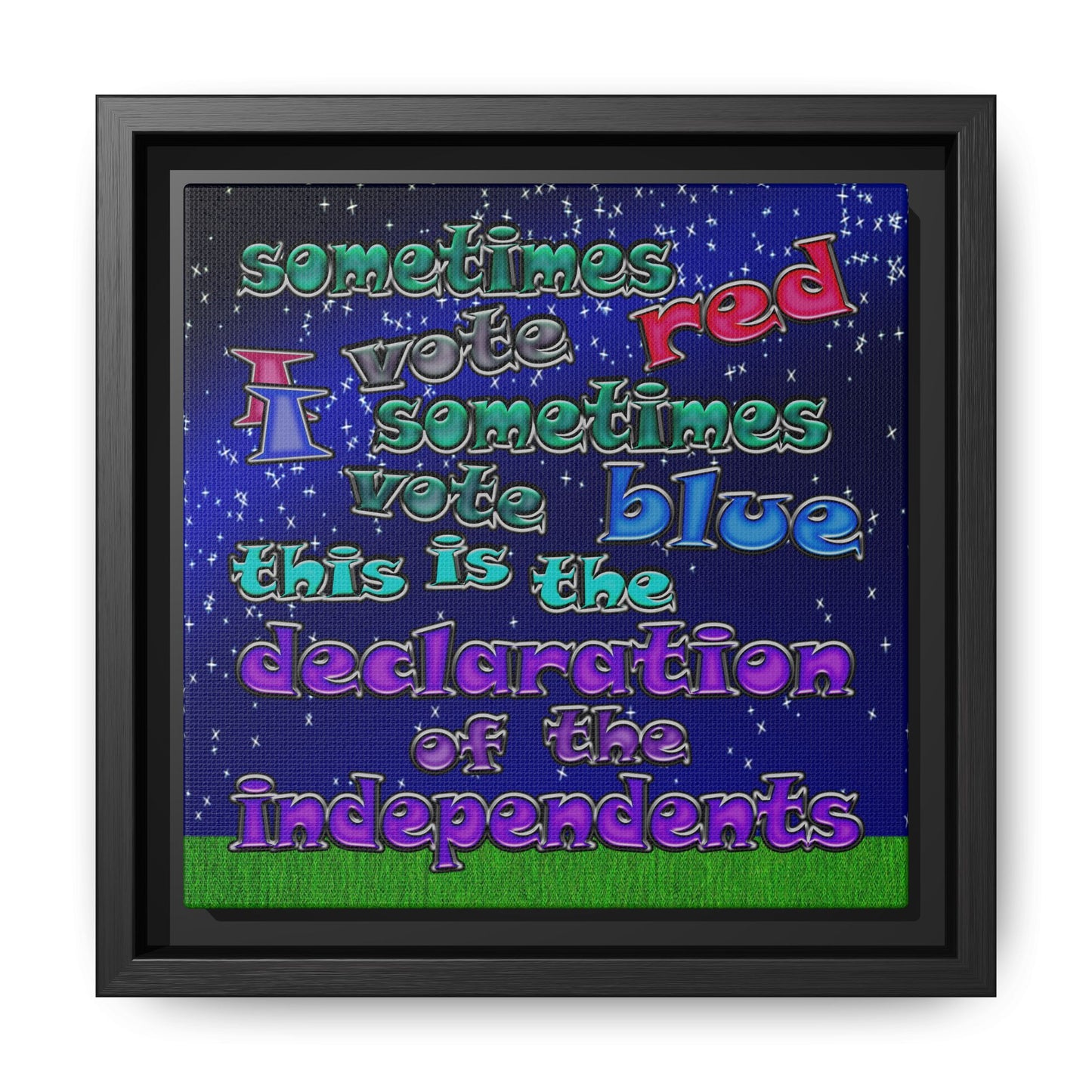 declaration of the independents - framed canvas art ('snoops' background)