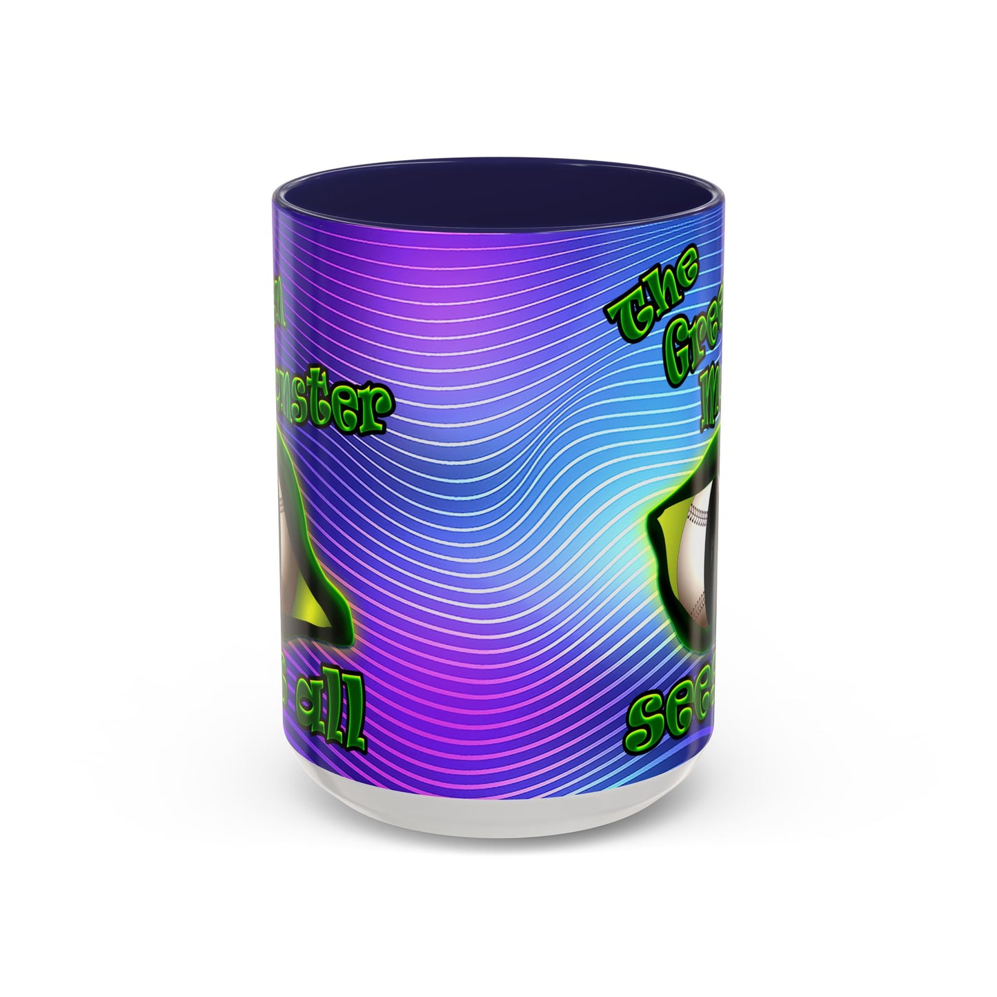 green monster - Accent Mug (purple wave)