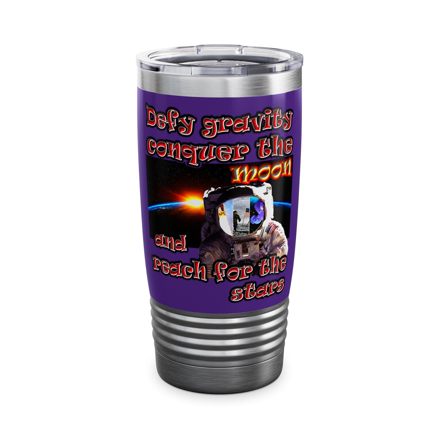 defy conquer reach - Ringneck Tumbler, 20oz (purple)